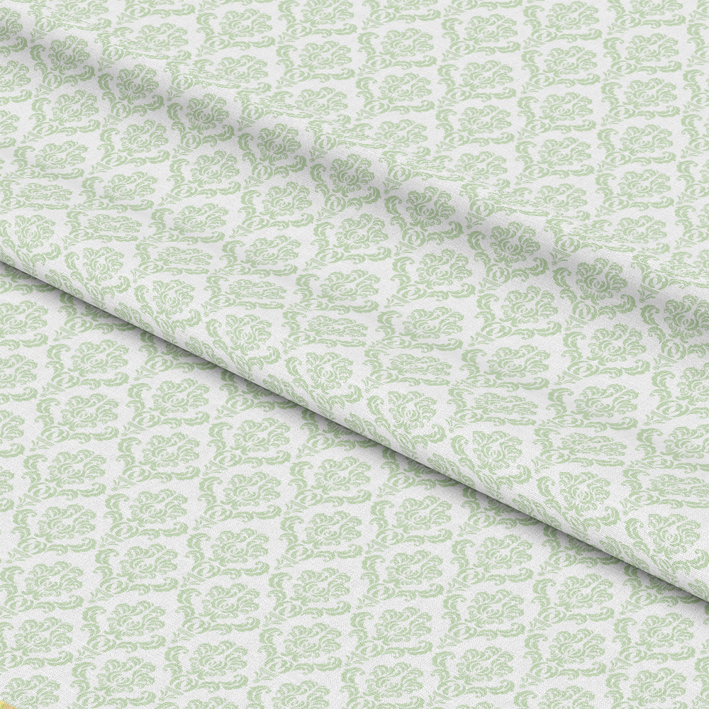 Simple Damask Green Quilting Cotton Fabric