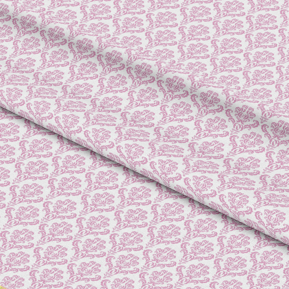 Simple Damask Pink Quilting Cotton Fabric