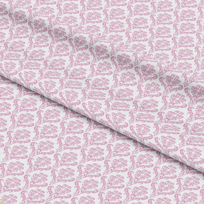 Simple Damask Pink Quilting Cotton Fabric