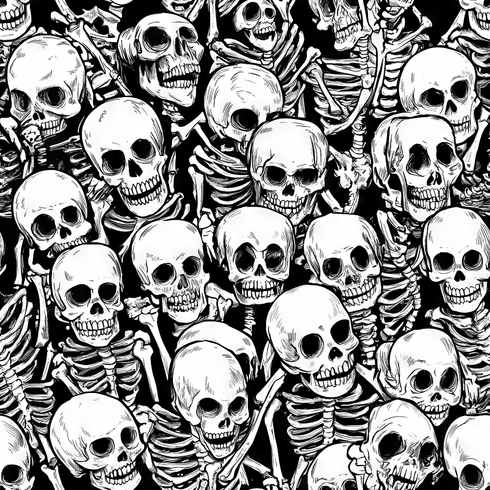 Skeleton Parade Quilting Cotton Fabric