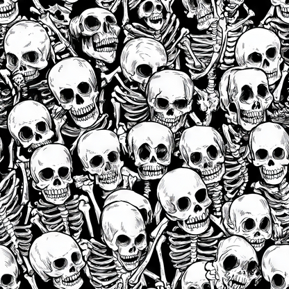 Skeleton Parade Quilting Cotton Fabric