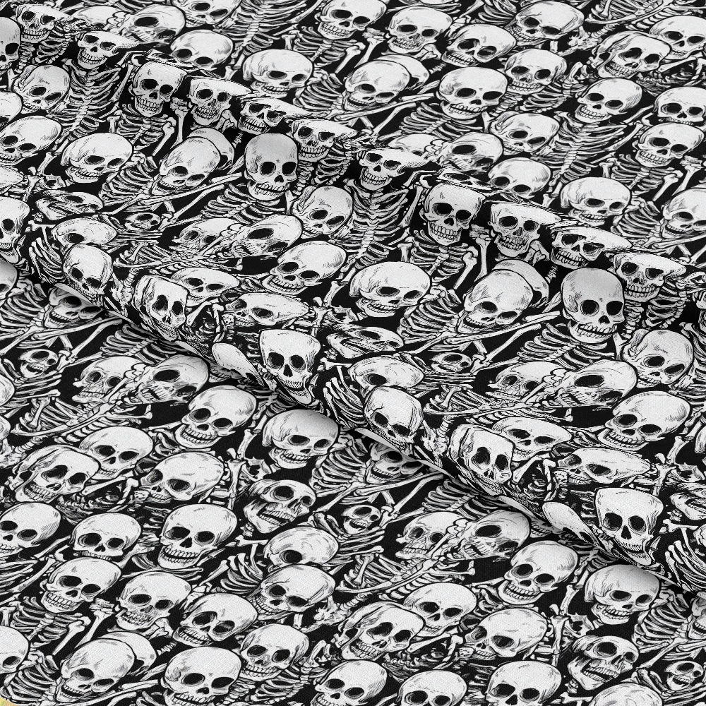 Skeleton Parade Quilting Cotton Fabric