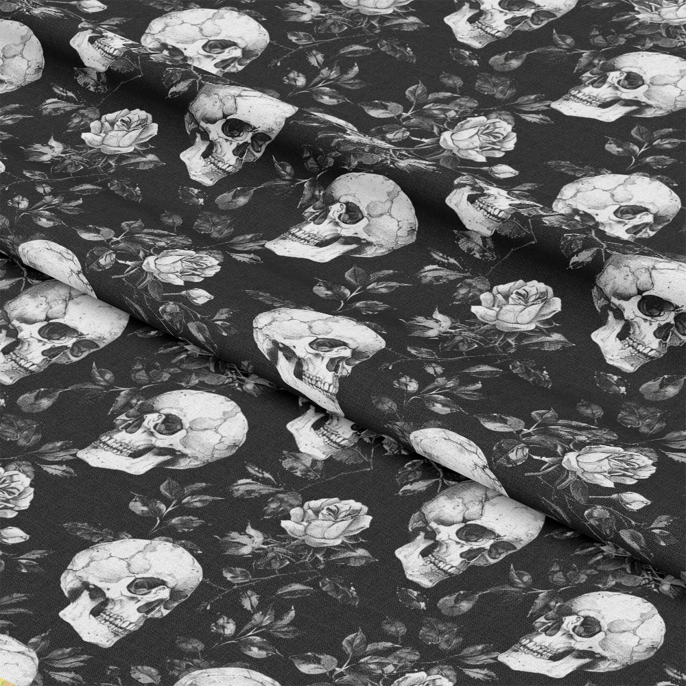 Skulls and Roses Pattern 3 Quilting Cotton Fabric