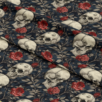 Skulls and Roses Pattern 6 Quilting Cotton Fabric