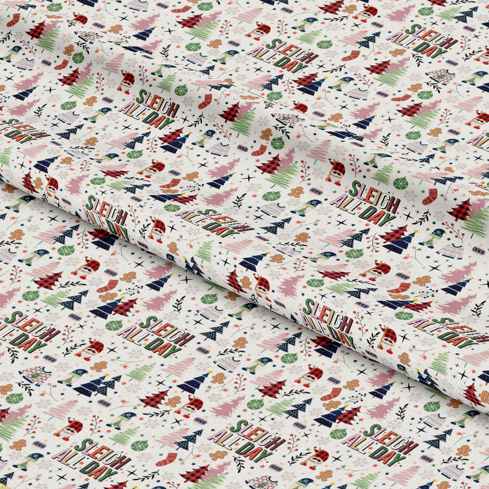 Sleigh All Day Cream Quilting Cotton Fabric