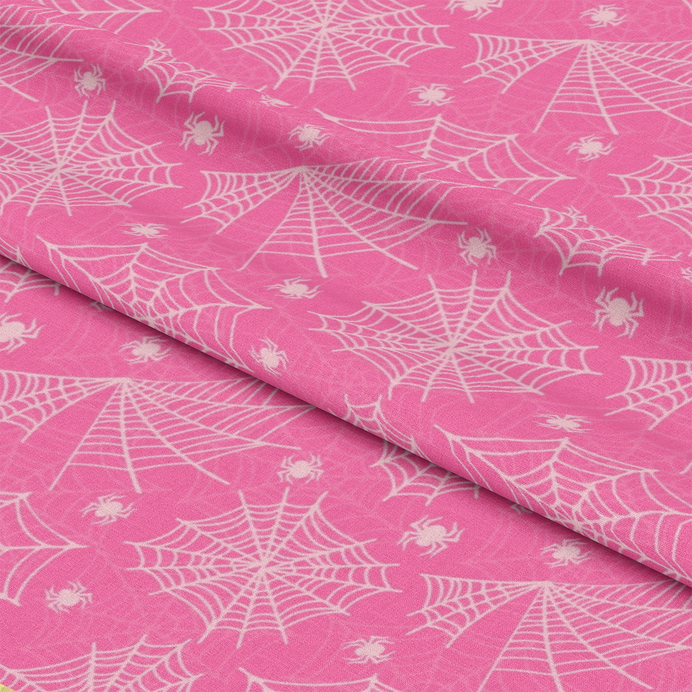 Small Pink Halloween Pattern 13 Quilting Cotton Fabric