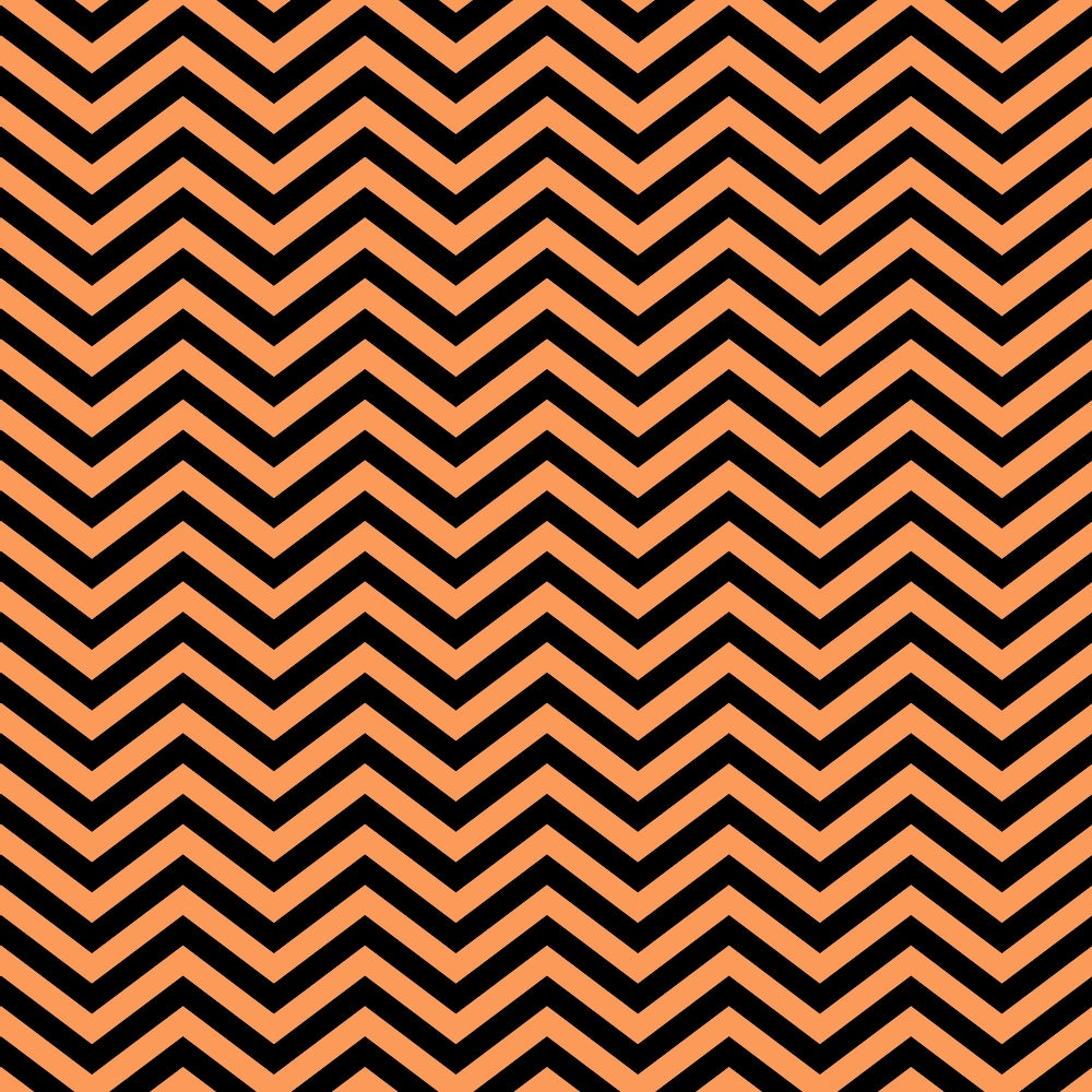 Chevron pattern with alternating black and orange zigzag stripes forming a repeating, symmetrical design.