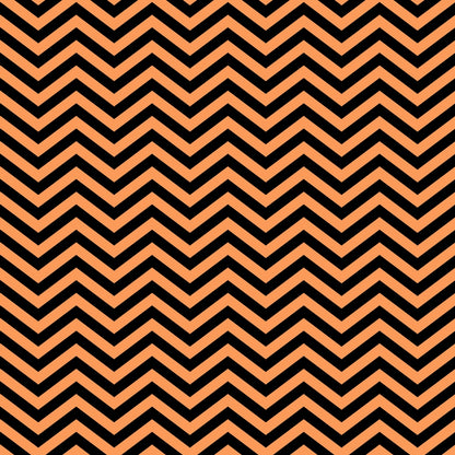 Chevron pattern with alternating black and orange zigzag stripes forming a repeating, symmetrical design.