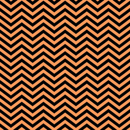 Chevron pattern with alternating black and orange zigzag stripes forming a repeating, symmetrical design.