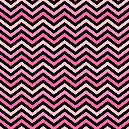 Zigzag pattern with alternating black and pink chevrons on a light pink background.