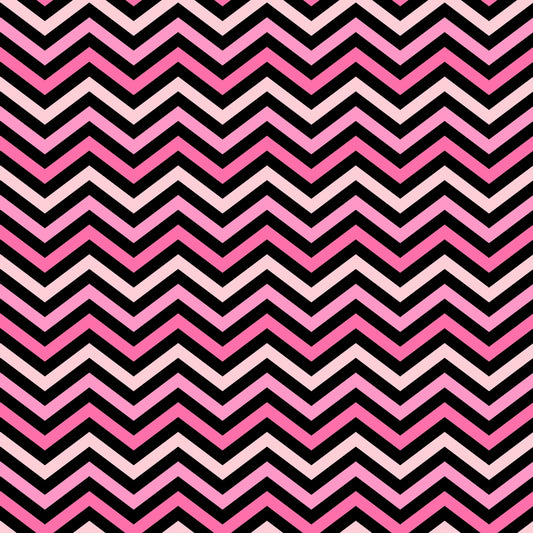 Zigzag pattern with alternating black and pink chevrons on a light pink background.