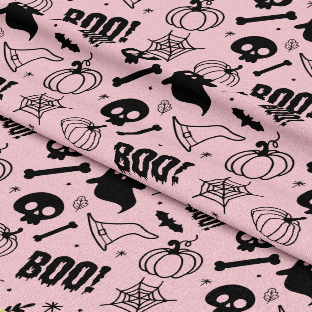 Small Pink Halloween Pattern 3 Quilting Cotton Fabric