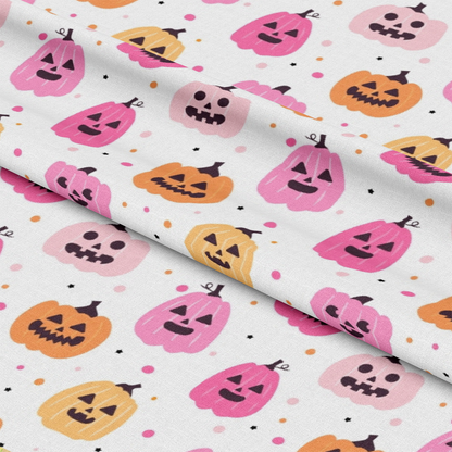 Small Pink Halloween Pattern 7 Quilting Cotton Fabric