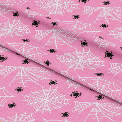 Small Pink Halloween Pattern 8 Quilting Cotton Fabric