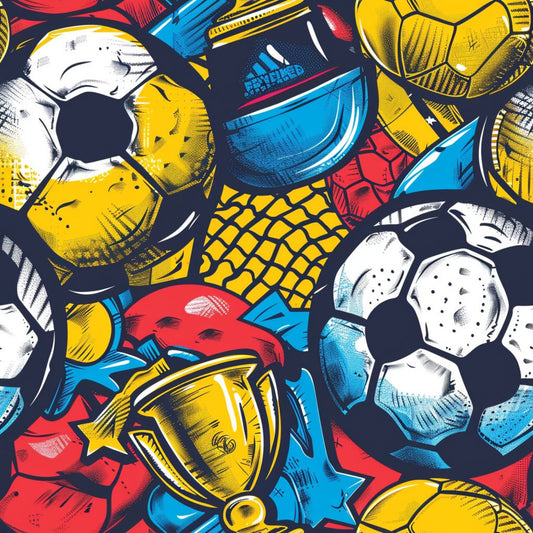 Soccer Fun Pattern 12 Quilting Cotton Fabric