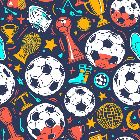 Soccer Fun Pattern 14 Quilting Cotton Fabric