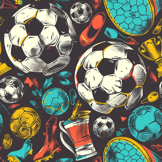 Soccer Fun Pattern 3 Quilting Cotton Fabric