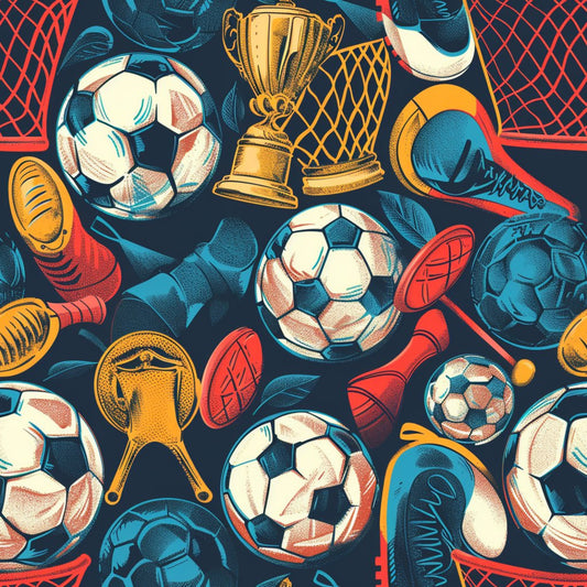 Soccer Fun Pattern 5 Quilting Cotton Fabric