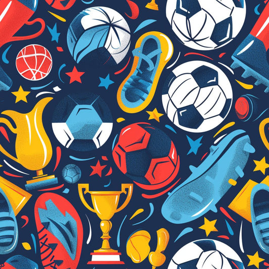Soccer Fun Pattern 6 Quilting Cotton Fabric