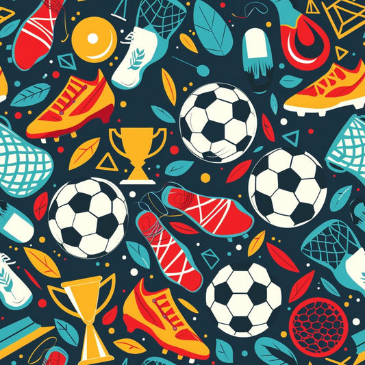 Soccer Fun Pattern 9 Quilting Cotton Fabric