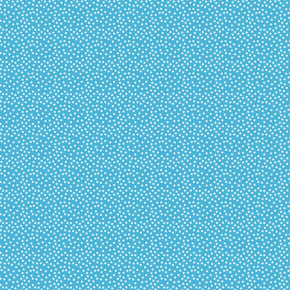 Blue background with a white polka dot pattern covering the entire surface.