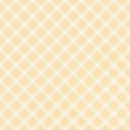 A light yellow plaid pattern with intersecting thin, white diagonal lines forming diamond shapes.