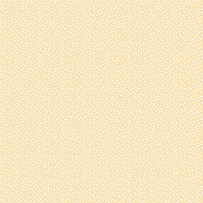 A beige background with a pattern of evenly distributed small white polka dots.