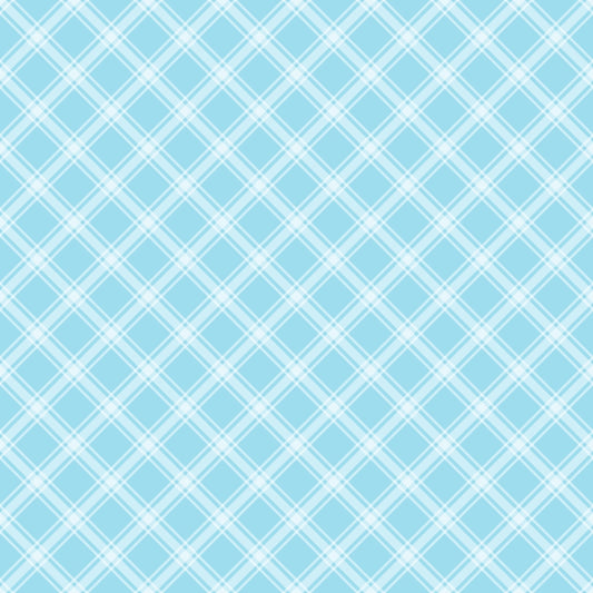 Light blue plaid pattern with intersecting white diagonal lines forming diamond shapes.