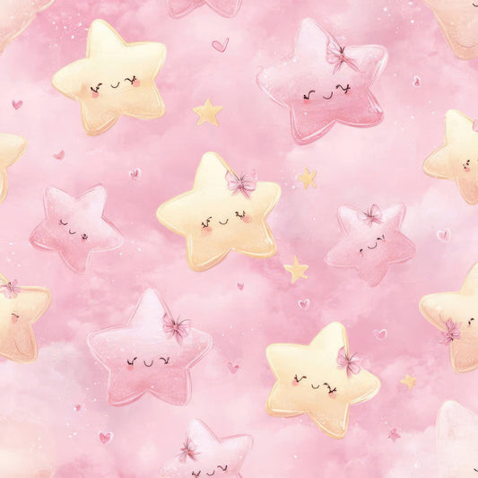 Soft Pink Baby Girl Pattern 2 Quilting Cotton Fabric