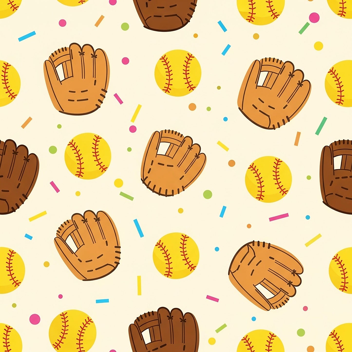 Softball Champions Pattern 12 Quilting Cotton Fabric