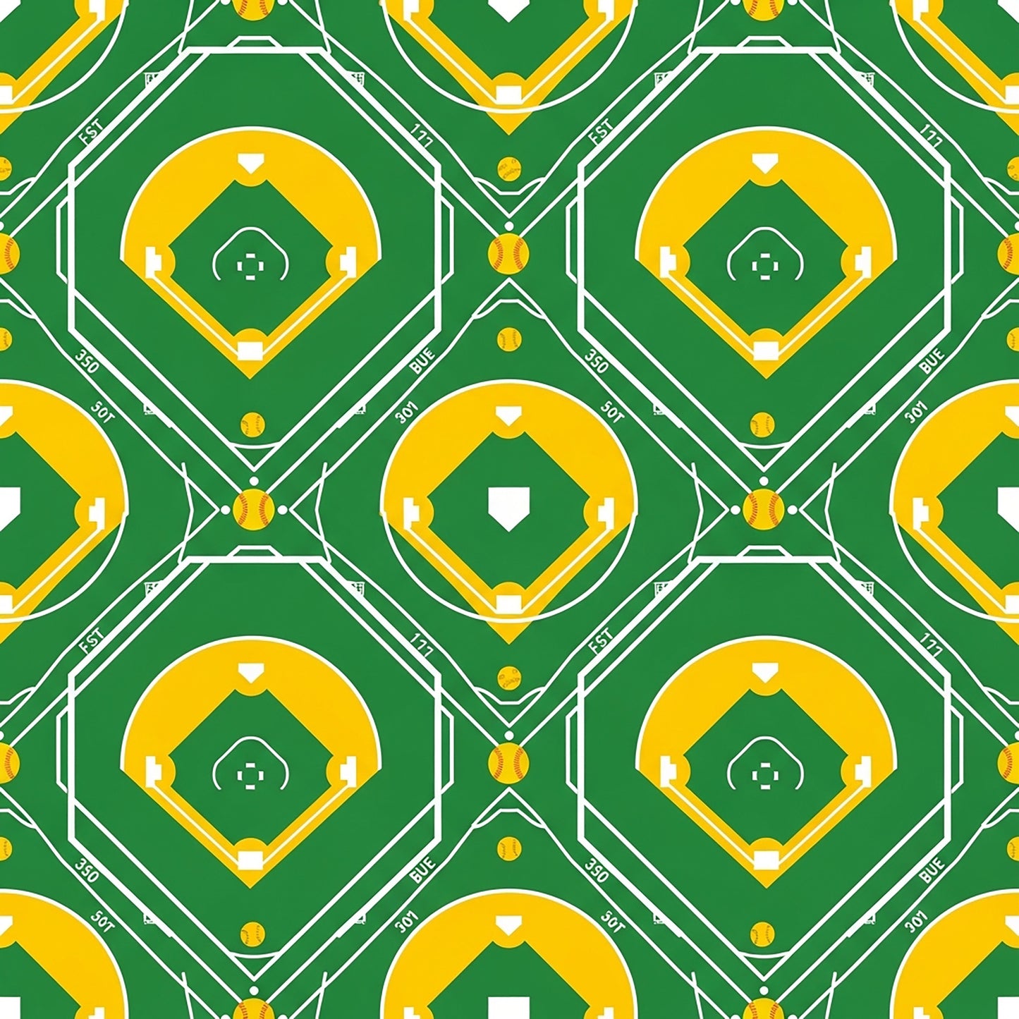 Softball Champions Pattern 14 Quilting Cotton Fabric