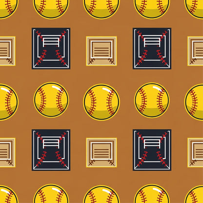 Softball Champions Pattern 16 Quilting Cotton Fabric