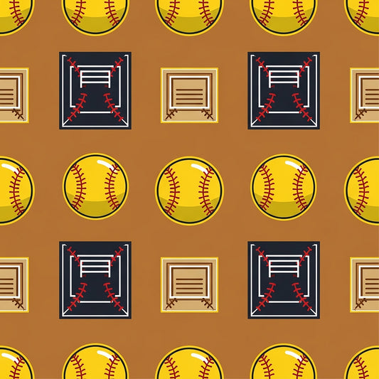 Softball Champions Pattern 16 Quilting Cotton Fabric