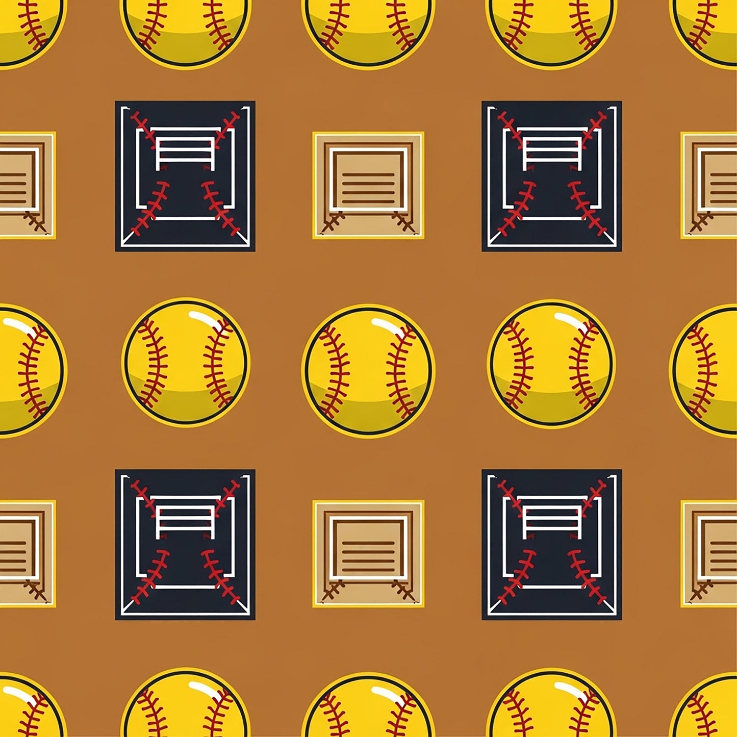 Softball Champions Pattern 16 Quilting Cotton Fabric
