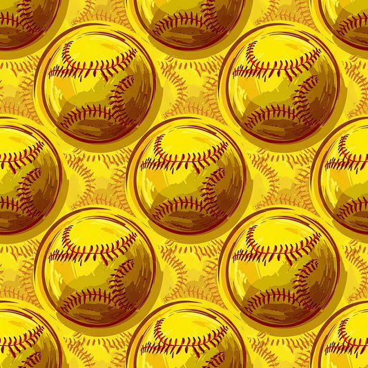 Softball Champions Pattern 22 Quilting Cotton Fabric