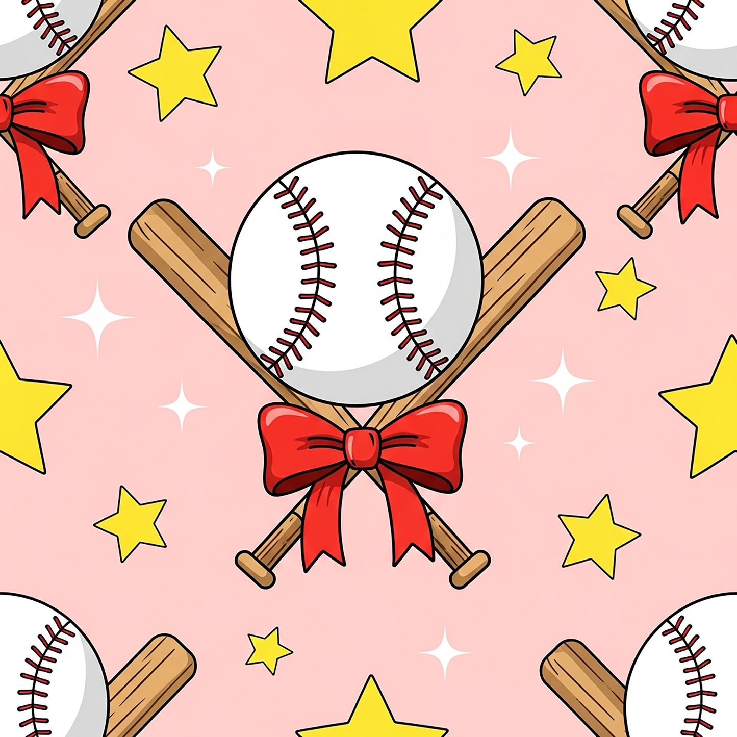 Softball Champions Pattern 3 Quilting Cotton Fabric