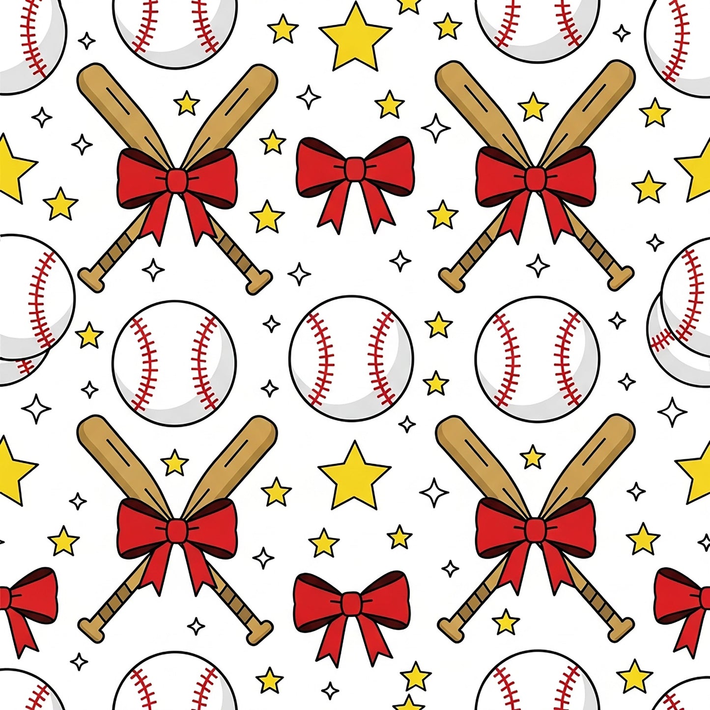 Softball Champions Pattern 4 Quilting Cotton Fabric