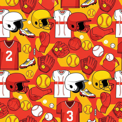 Softball Champions Pattern 8 Quilting Cotton Fabric