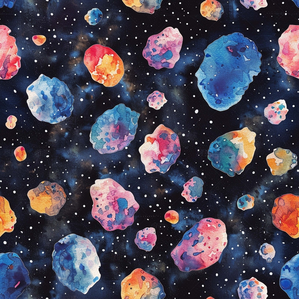 Solar System Pattern 16 Quilting Cotton Fabric