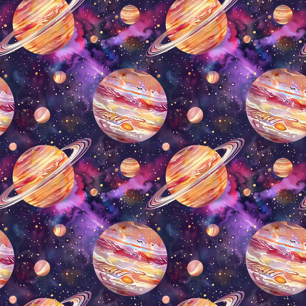 Solar System Pattern 17 Quilting Cotton Fabric