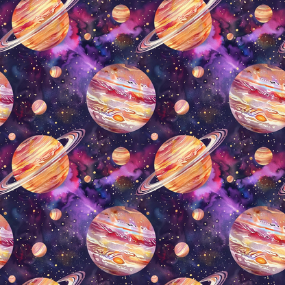 Solar System Pattern 17 Quilting Cotton Fabric