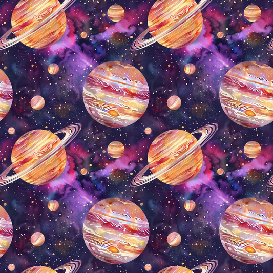 Solar System Pattern 17 Quilting Cotton Fabric