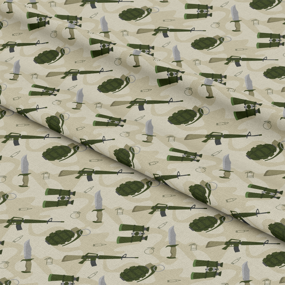 Soldier Gear Pattern 2 Quilting Cotton Fabric