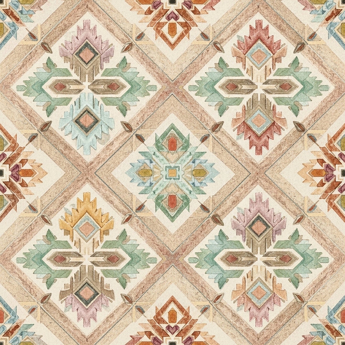 Southwest Aztec Tribal Pattern 23 Quilting Cotton Fabric
