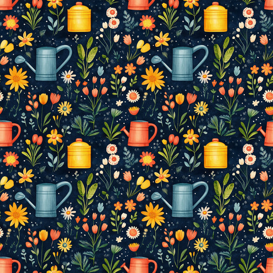 Sow and Tell Gardening Pattern 1 Quilting Cotton Fabric