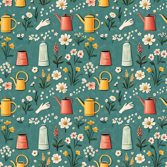 Sow and Tell Gardening Pattern 10 Quilting Cotton Fabric