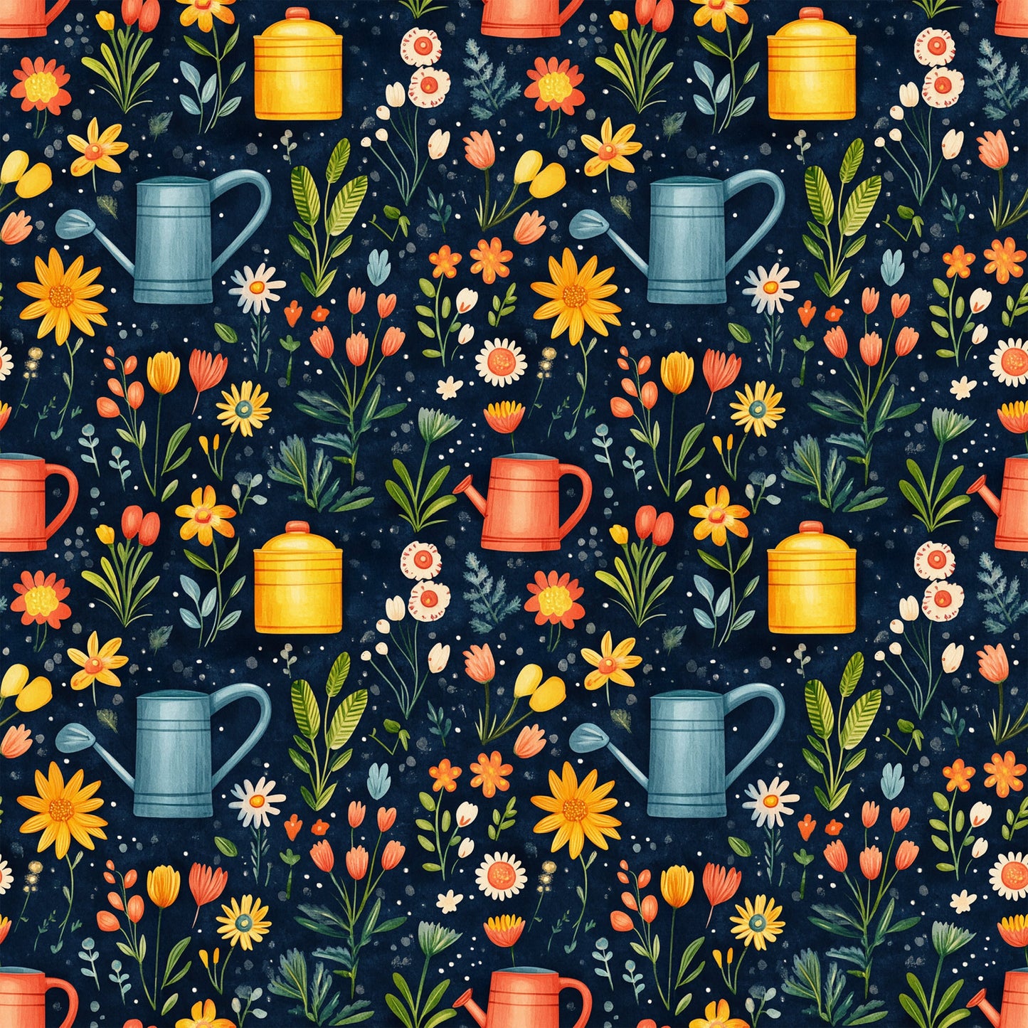 Sow and Tell Gardening Pattern 1 Quilting Cotton Fabric