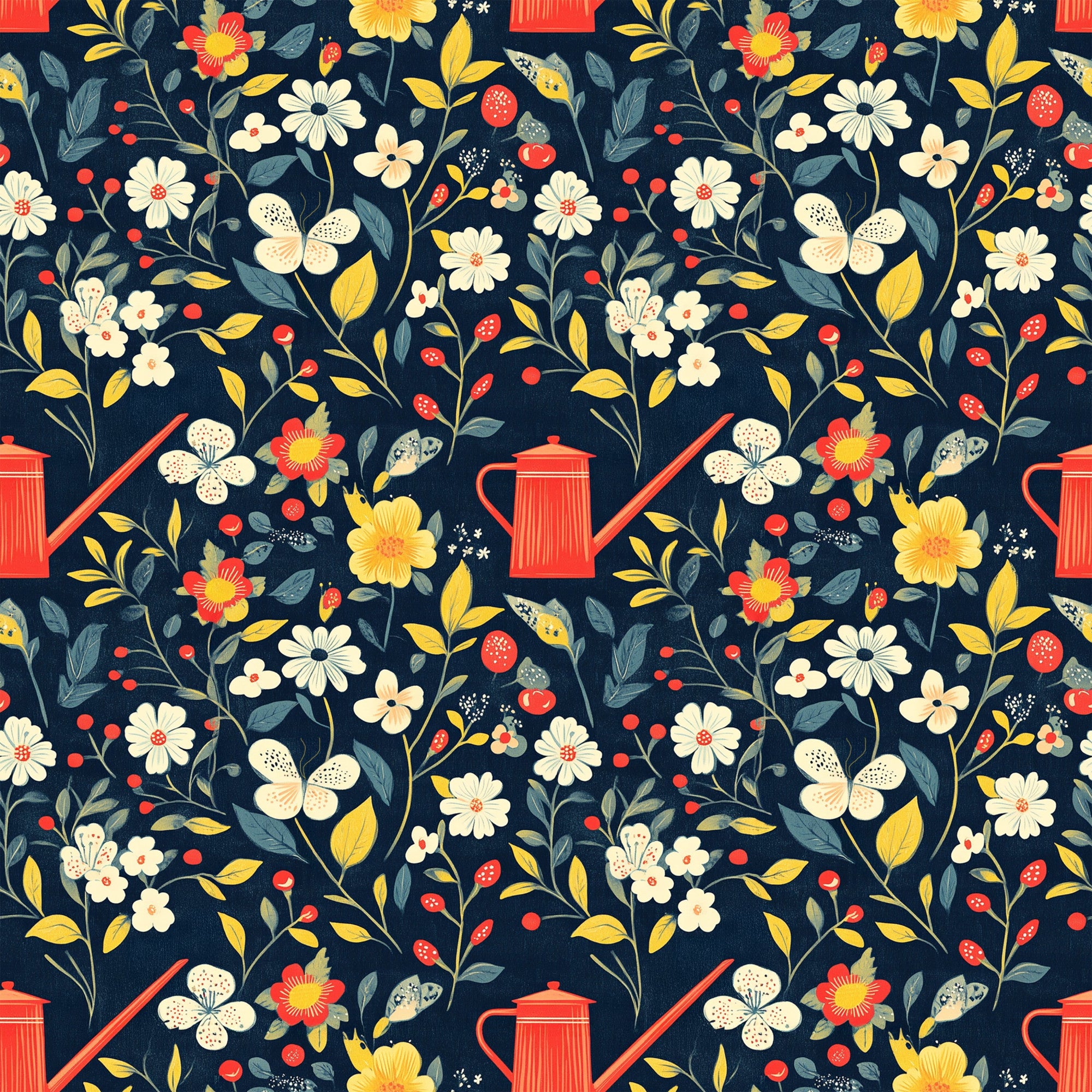 Sow and Tell Gardening Pattern 3 Quilting Cotton Fabric ...