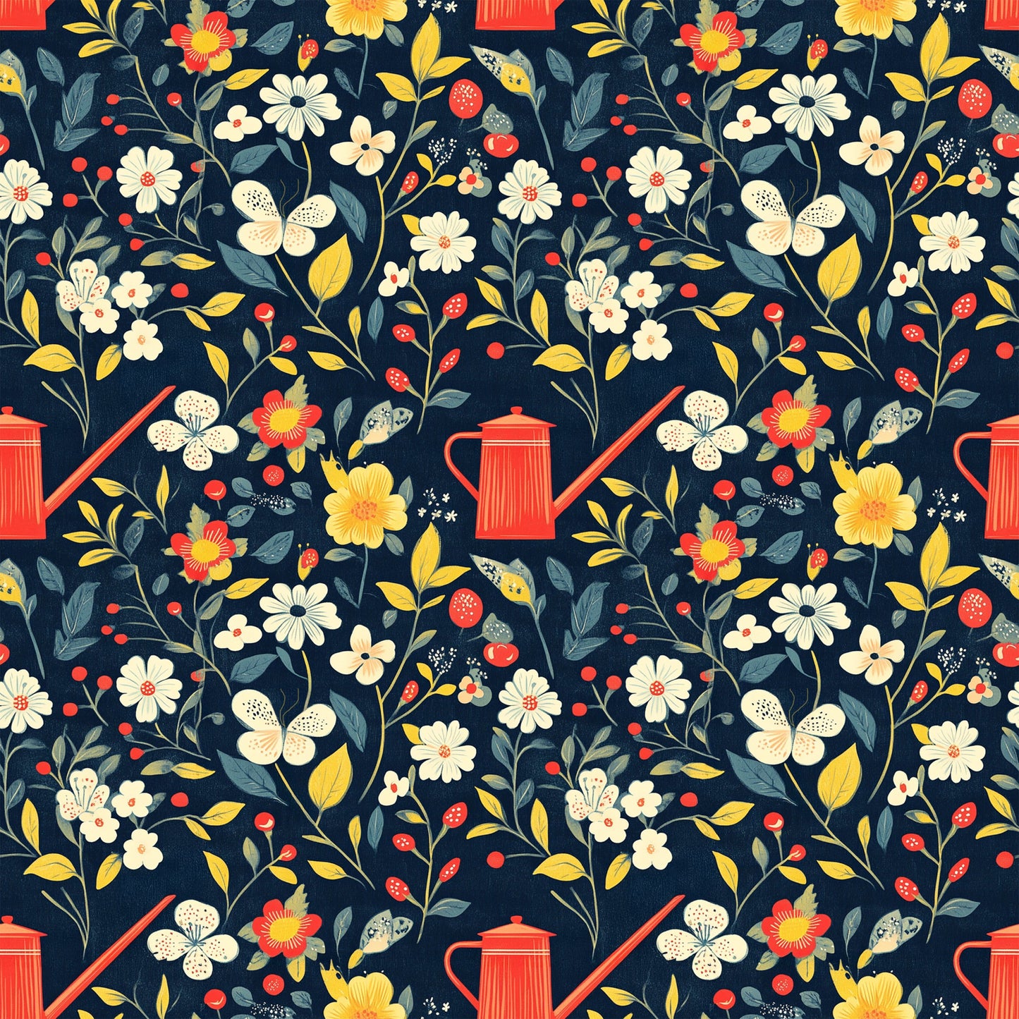 Sow and Tell Gardening Pattern 3 Quilting Cotton Fabric
