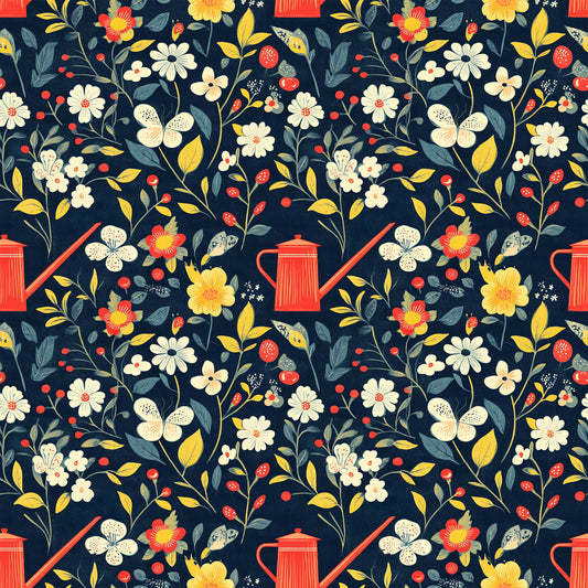 Sow and Tell Gardening Pattern 3 Quilting Cotton Fabric
